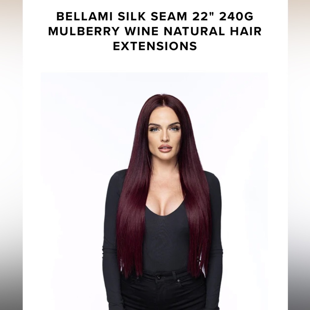 BELLAMI SILK SEAM 22" 240G MULBERRY WINE NATURAL HAIR EXTENSIONS